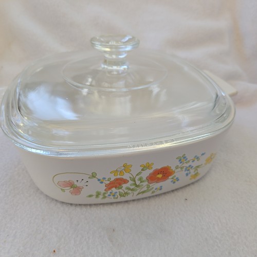 Vintage Corning Ware Wildflower A-2-B 2 Quart Casserole Dish With Lid ￼