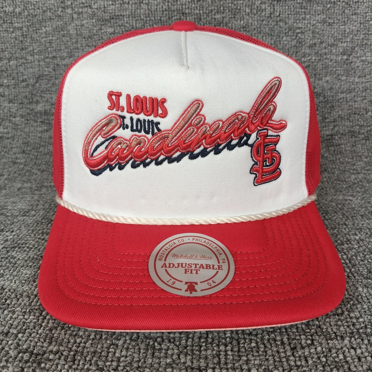 Mitchell & Ness St. Louis Cardinals Trucker Snapback Cap Red White