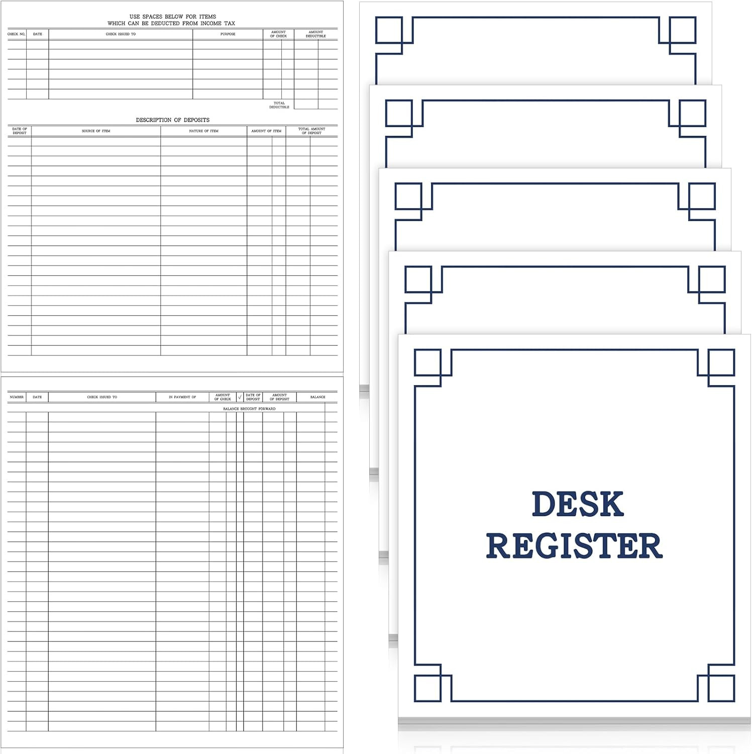 как выглядит 5 Pcs Check Registers for Personal Checkbook Transaction Registers for Business фото