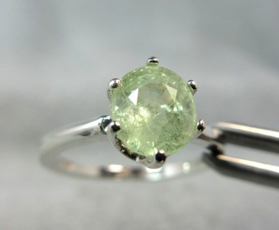 Grossular Granat Ring Handarbeit oval grün gelb 925 Sterling Silber 1,64ct