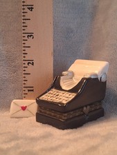 Vintage Porcelain Manual Typewriter Hinged Trinket Box w/trinket thumbnail