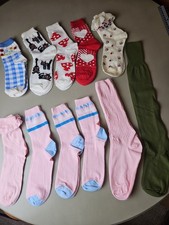 Vtg Lot Of 11 Pair Of Women Socks Size 9-11 All New Without Tags