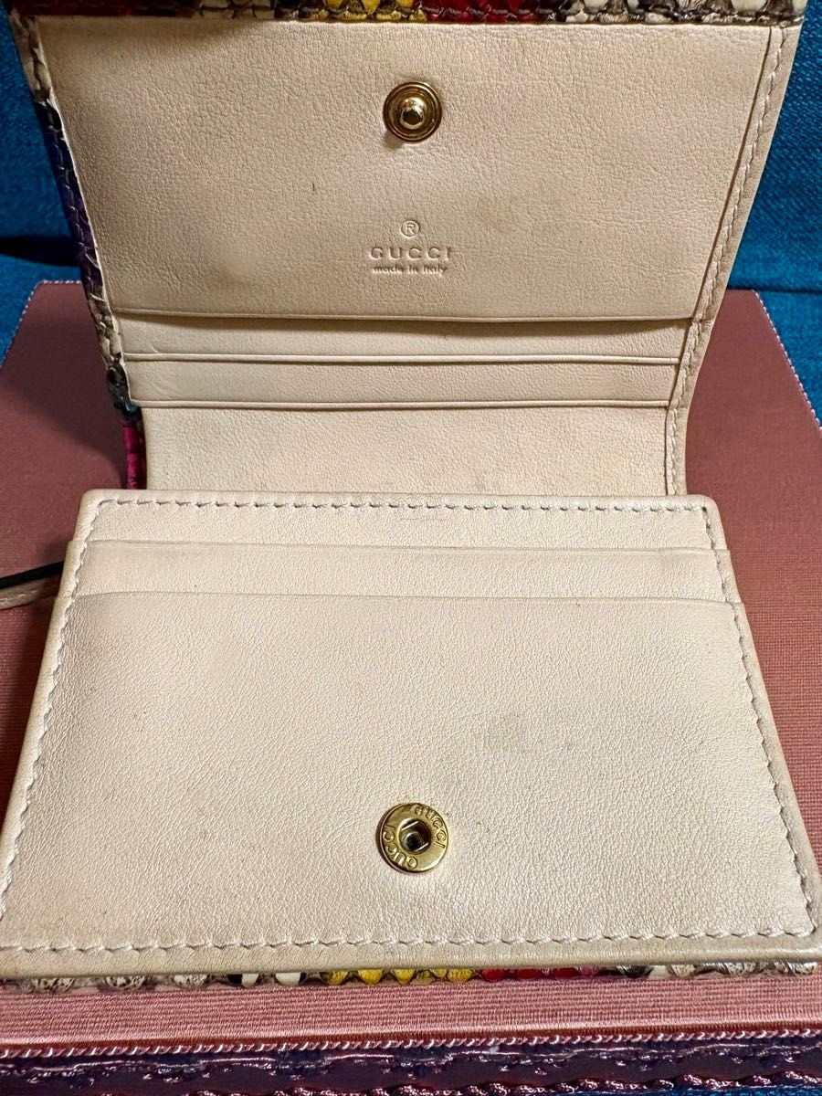 Gucci Python Leather Bifold Wallet Black Used - image 4