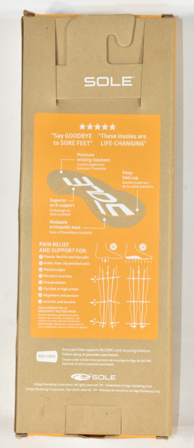 Sole Insoles Performance Medium with Met Pad Men Size 9 Women 11 NEW Open Box