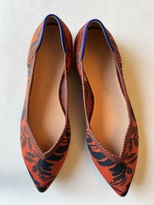 Rothy s The Point Sunset Floral Range Orange NWOT Flats Shoes Women s 6.5