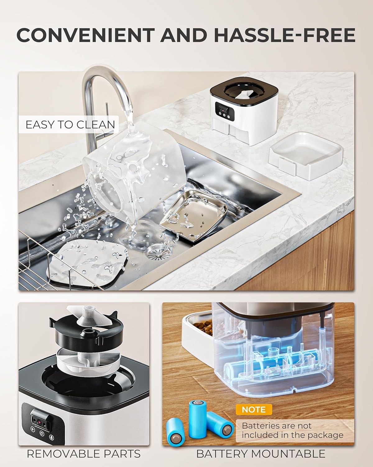 Automatic Cat Feeder WiFi Pet Feeder w/Camera HD Night Vision 5G/2.4G Dispenser