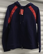 ORIGINAL Guess blue sweater with red stripe Size M Navy Nocturnal -12