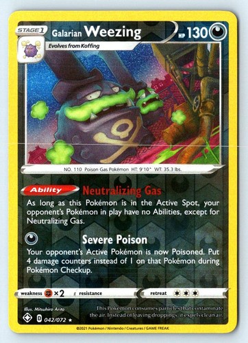 Galarian Weezing 42/72 Shining Fates Reverse Holo Pokemon NM