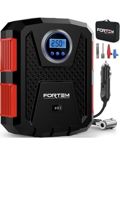FORTEM Tire Inflator Portable Air Compressor 150 PSI 12V Car Bike Pool Balls