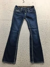 Rock Revival Molly Boot Jeans Womens 26 Blue Faded Flap Pockets Tribal