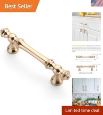 10 Pack 3 Inch76mm Brushed Brass Kitchen Cabinet Handles, Gold Cabinet Pulls ...