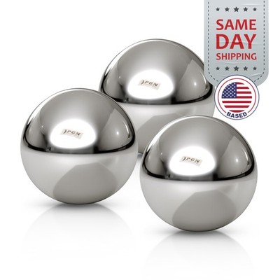 (3) 3-1/2'' Inch Chrome Steel Bearing Balls (G100 Precision - AISI 52100)