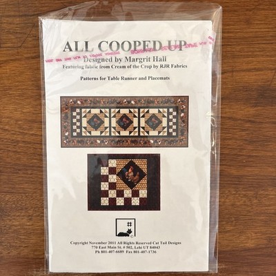 All Cooped Up Table Runner & Placemat Quilt Pattern-Margrit Hall Cat Tail Design