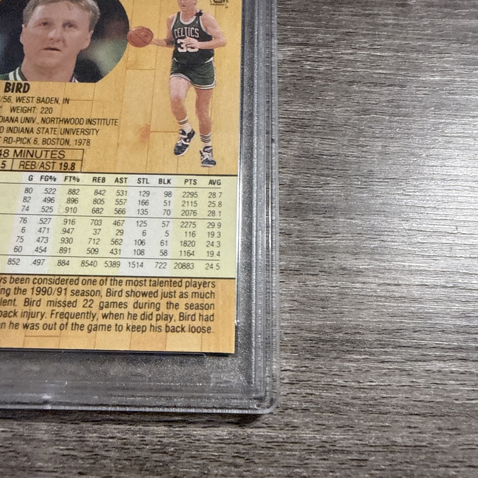 1991 Fleer Larry Bird #8 PSA 8 NM-MT Boston Celtics Hall of Fame Vintage Card view 12
