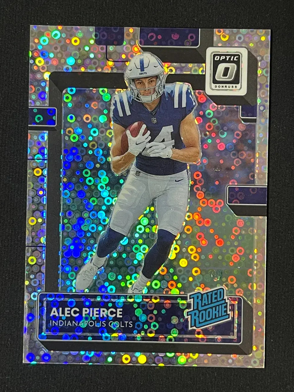 2022 Panini Optic Rated Rookies Silver Disco No Huddle #221 Alec Pierce /125 JP