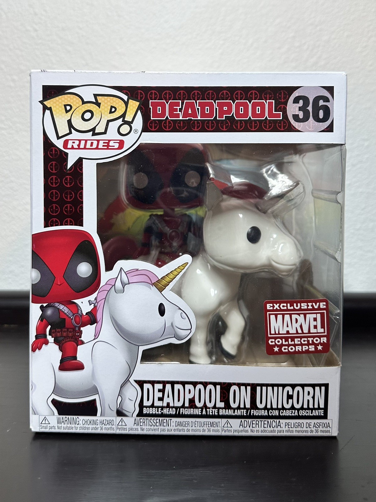 Funko POP Rides Marvel Deadpool On Unicorn #36 Amazon Exclus