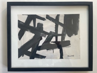 FRANZ KLINE Gemälde keine Lithographie schwarz weiß abstrakt Expressionist B32