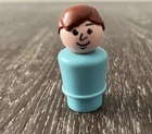 Vintage Fisher Price Little People Whoops Man Dad Light Blue Body + Boy Hair