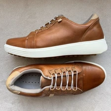 ZeroTie Backswing Blucher FG WR Brown Leather Golf Shoe Men 8.5 Hands Free