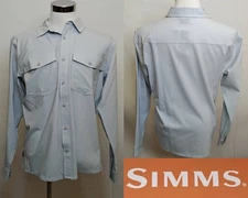 Simms Bugstopper Long Sleeve Shirt Men's Medium Bimini Blue Heather NWT #J4787