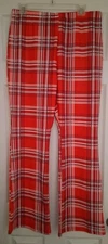 "Shein" Womens Pants, Sz 1xl, Red Plaid, Thin Material, Elastic, High Waisted
