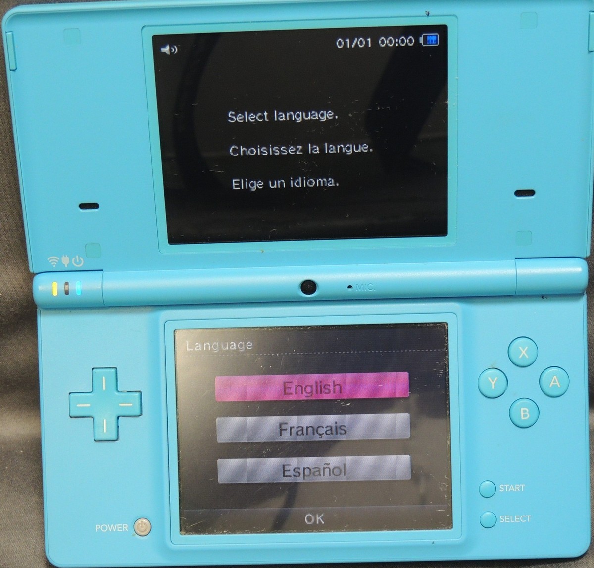 Nintendo DS Launch Edition Turquoise Blue Handheld System for sale
