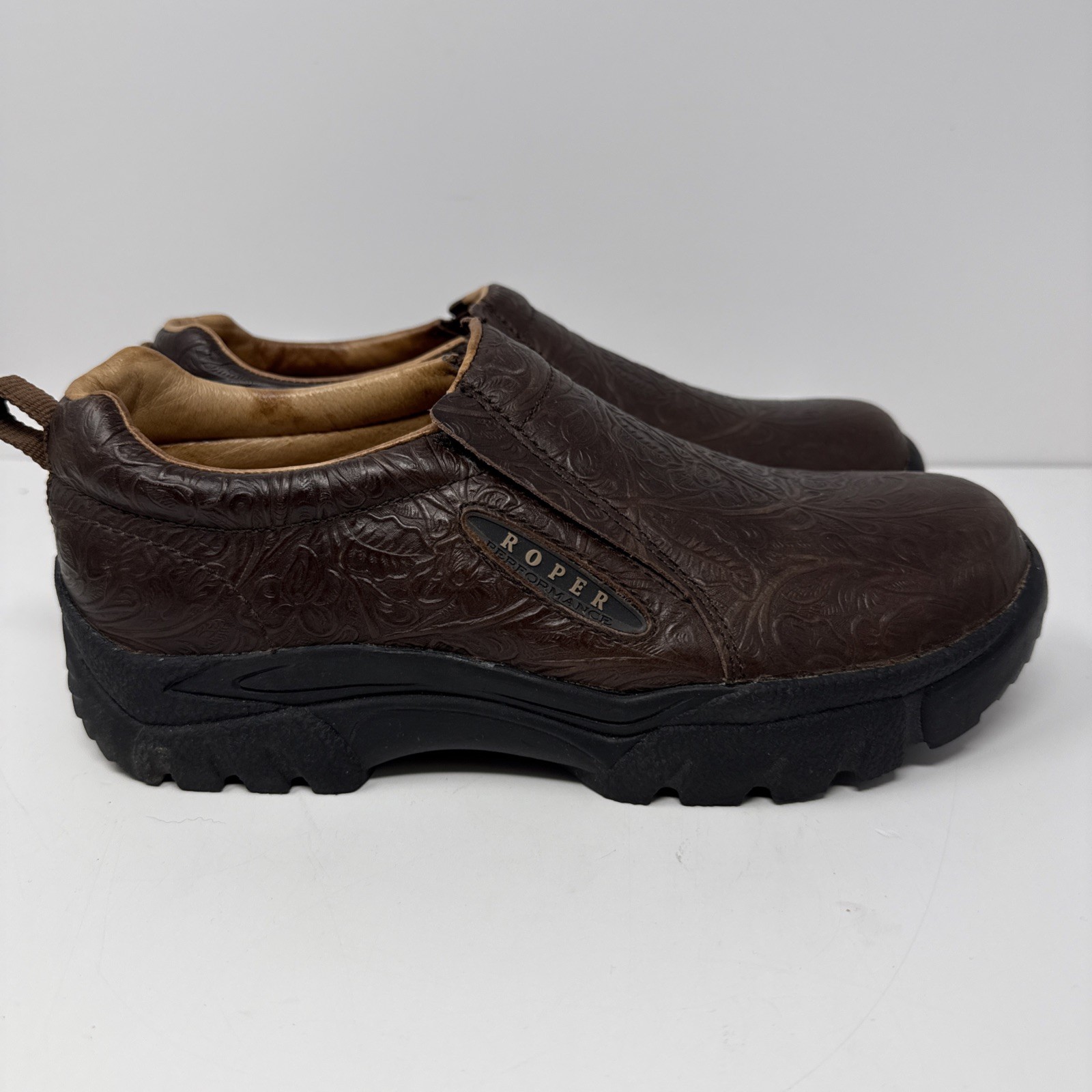 Roper Leather Paisley Performance Slip On Shoes W… - image 1