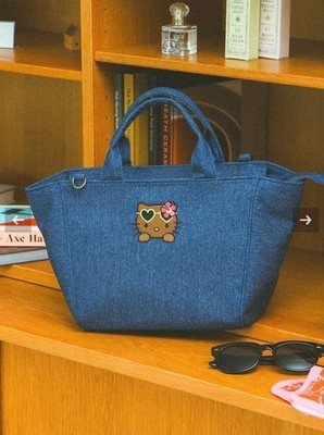 GOTCHA x Hello Kitty Denim Tote Bag Bestickte Sonnenbrille Design Neu