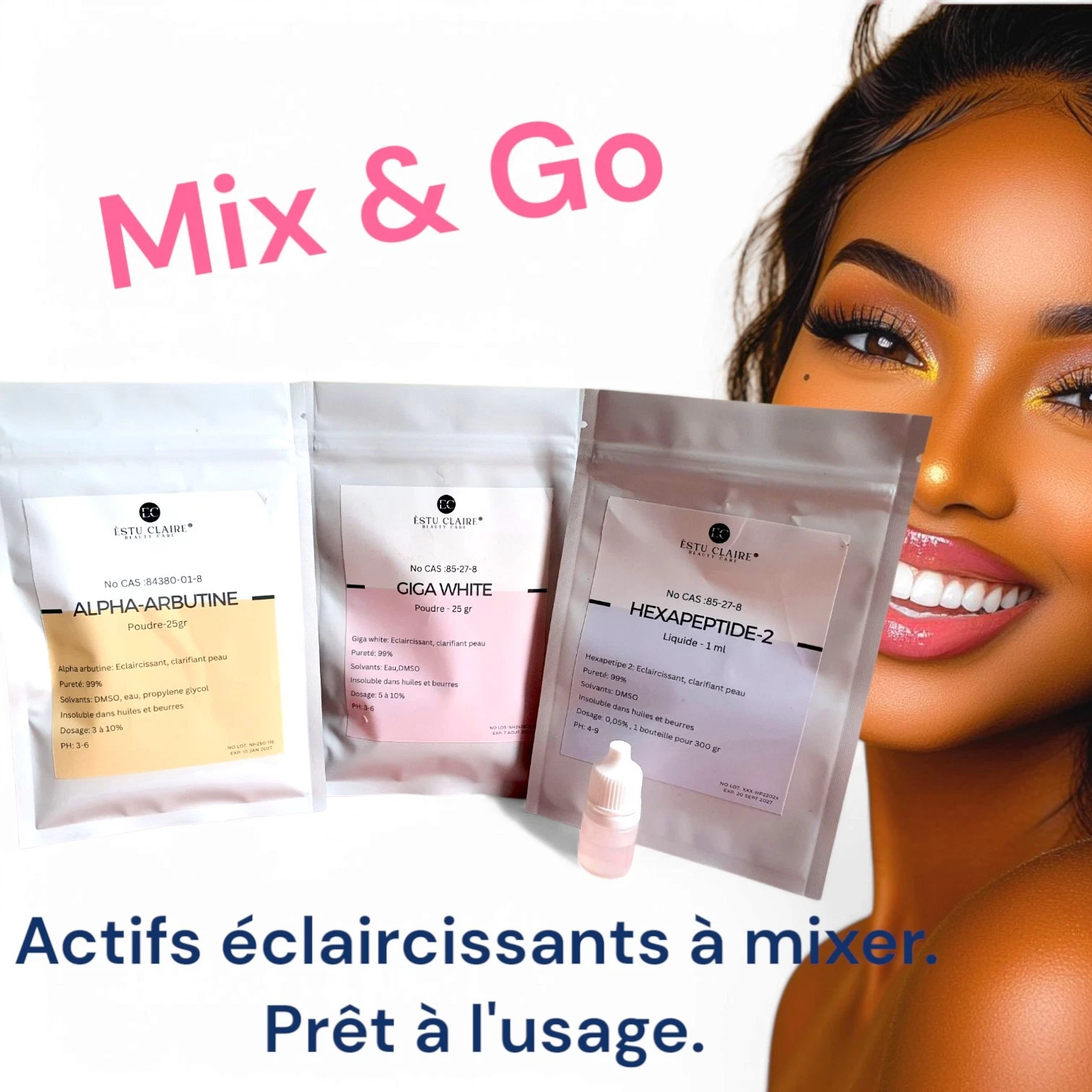 🌟 Ready to Mix – Alpha Arbutin + Kojic Acid + Hexapeptide-2 🌟