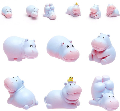 6PCS Mini Nilpferd Auto Dashboard Figuren Set, Nilpferds Figuren Ornament, Süße