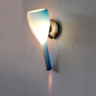Eglo Halogen Design Wandleuchte Lampe IO Blau Glas 40W G9 250lm warmweiß 2700K