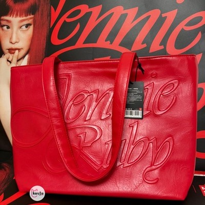 Miniso x Jennie Ruby PU Tote Bag Red Pop Up Blackpink CHINA ONLY