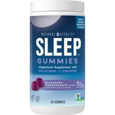 Natural Vitality CALM Sleep Vegan Gummies with Magnesium - Blueberry/Pomegranate