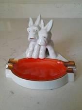 Rare Vintage 30s Germany Art Deco Scottish Terrier Ashtray Gerold Tettau Bavaria