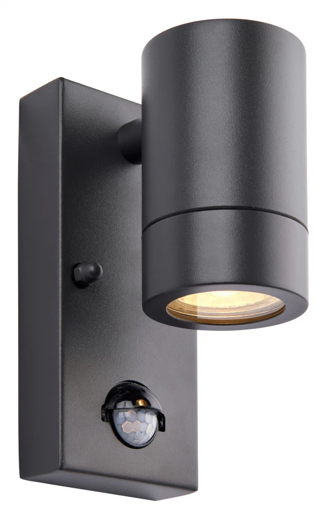 Outdoor Light Grey Palin Spot IP44 Anthracite PIR Motion Sensor Saxby 75099