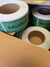 = Lot of 4000 labels Green Salvage Carton Contains Salvage Items Rolls NEW