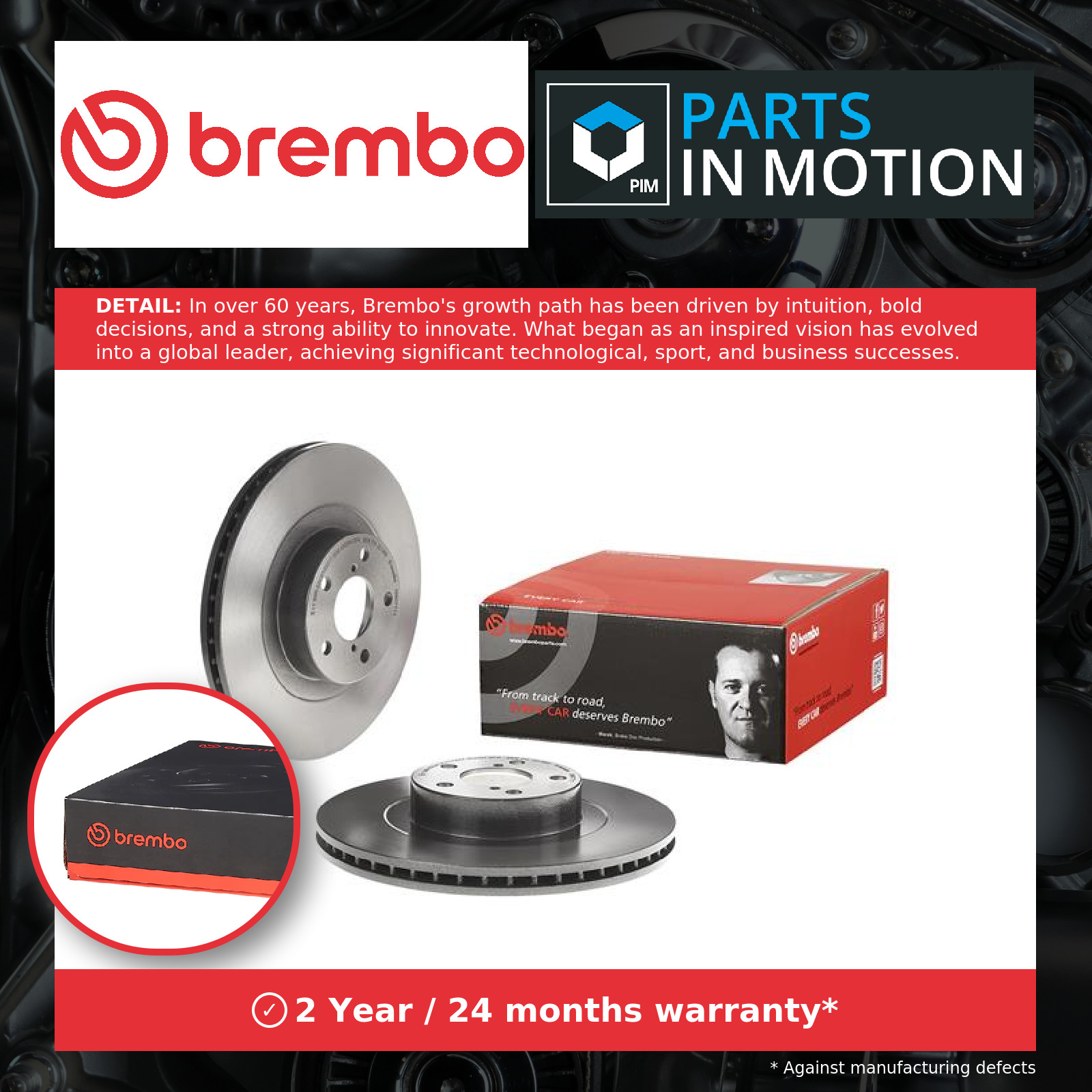2x Brake disc internally vented 09.9077.11 BREMBO for SUBARU IMPREZA Saloon - Image 5