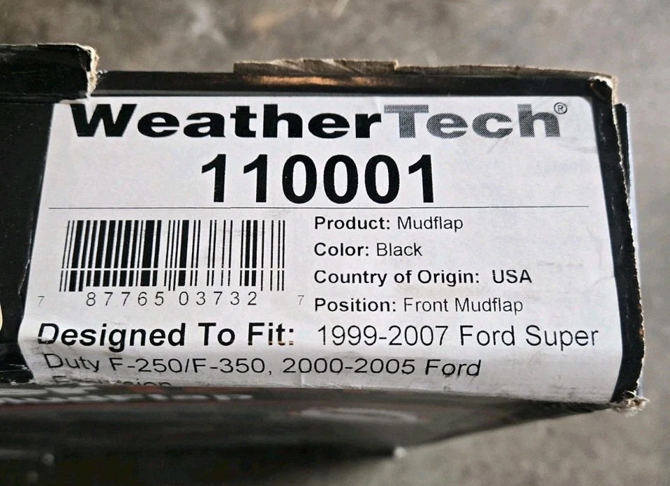 Para-lamas WeatherTech sem broca para 1999-2007 Ford F250/F350 dianteiro e traseiro novo na caixa - Imagem 3 de 4