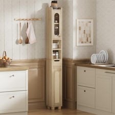 69" H Tall Bathroom Storage Cabinet with 2 Doors 1 Drawer, Narrow Adjustabl...