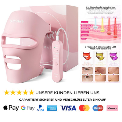 LED-Maske 2000-mAh-Akku, Drahtlos 368 Chips Rotlichtlampe Gesicht Hautpflege