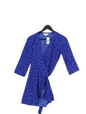 Dancing Leopard A-Line Midi Dress UK8 in Blue