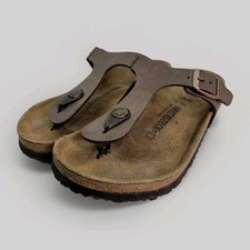 Birkenstock Gizeh Sandals Shoes Kids Size 13 31 Brown Synthetic Thong Germany