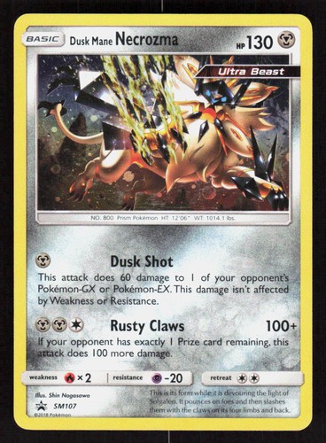 Pokemon Dusk Mane Necrozma - SM107 Promo Holo Sun & Moon Promo (LP)