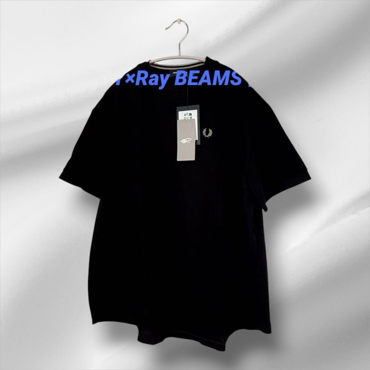 新品タグ付き‼️FRED PERRY×RayBEAMS Tシャツブラック Fサイズ Fred Perry Raybeams T-Shirt Black Unisex Logo Embroidered
