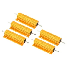 100W 1 Ohm Aluminum Shell Resistor Housing Resistor Wirewound Resistors 5pcs