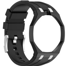 Silicone Watch Strap Compatible with Swatch Royal POP - Black - Crown 12 o'clock