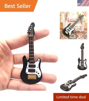 Elegant Handmade Mini Bass Guitar - Perfect for 1:12 Dollhouse Furniture