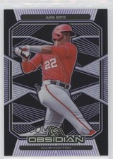 2020 Panini Chronicles Obsidian Electric Etch Purple 9/99 Juan Soto #38 o7m