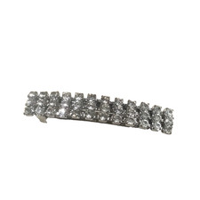 France Rhinestone Hair Barrette Tension Clip Sparkle Bling Party
