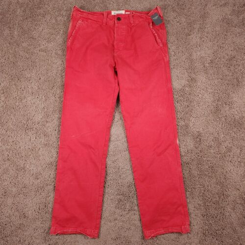 NWT Abercrombie Fitch Slim Straight Pants 32x30 (33x30) Salmon Button Fly *Read - Picture 1 of 16